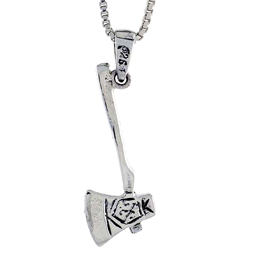 Sterling Silver Axe Pendant, 1 inch tall