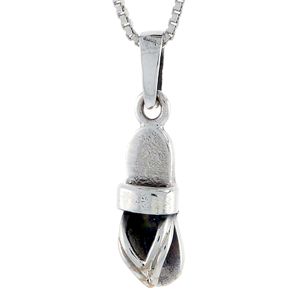 Sterling Silver Slippers Pendant, 5/8 inch tall