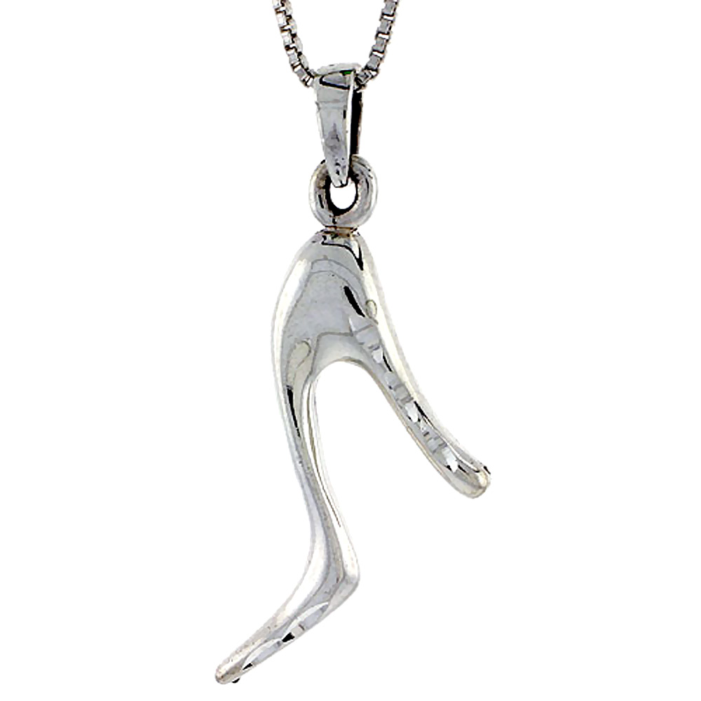 Sterling Silver High Heels Pendant, 3/4 inch tall