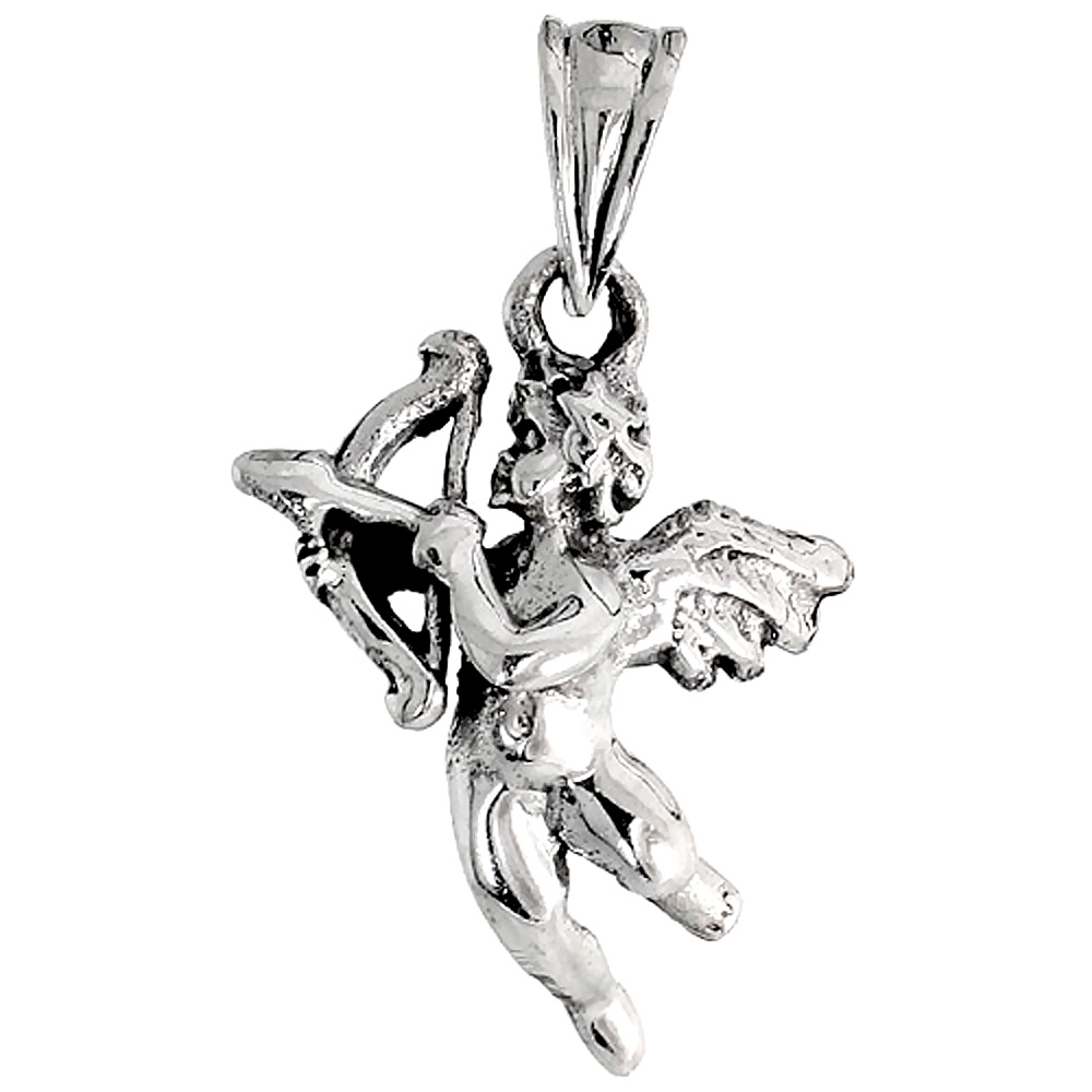 Sterling Silver Cupid Pendant 5/8 inch tall