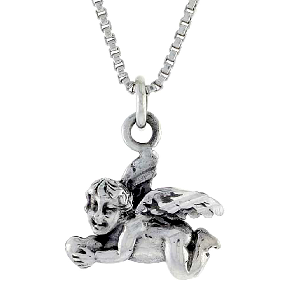 Sterling Silver Cherub Pendant 1/5 inch long