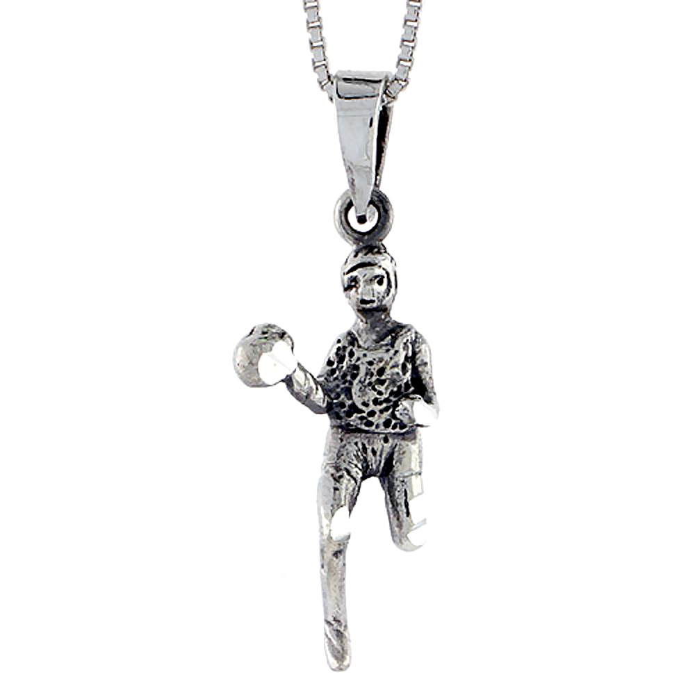 Sterling Silver Javelin Thrower Pendant, 1 1/4 inch tall