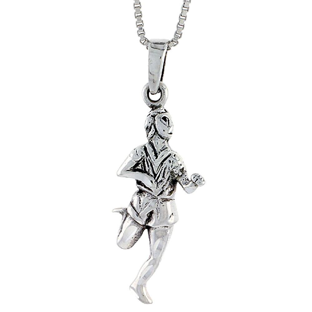 Sterling Silver Runner Pendant, 1 1/4 inch tall