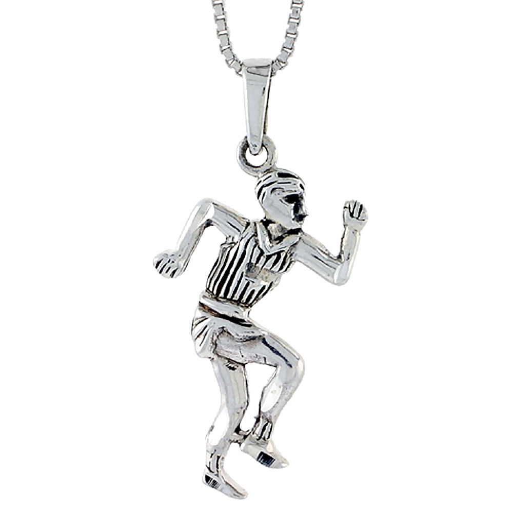 Sterling Silver Runner Pendant, 1 1/4 inch tall