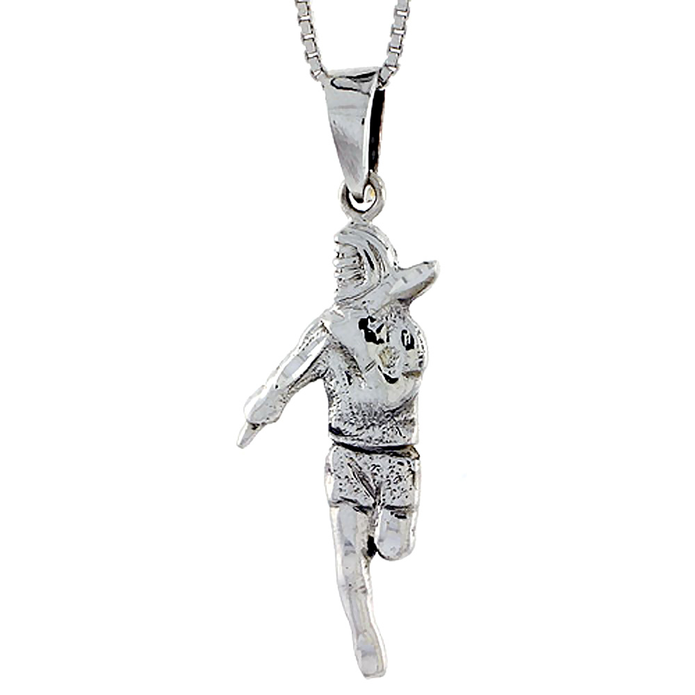 Sterling Silver High Jumper Pendant, 1 3/8 inch tall