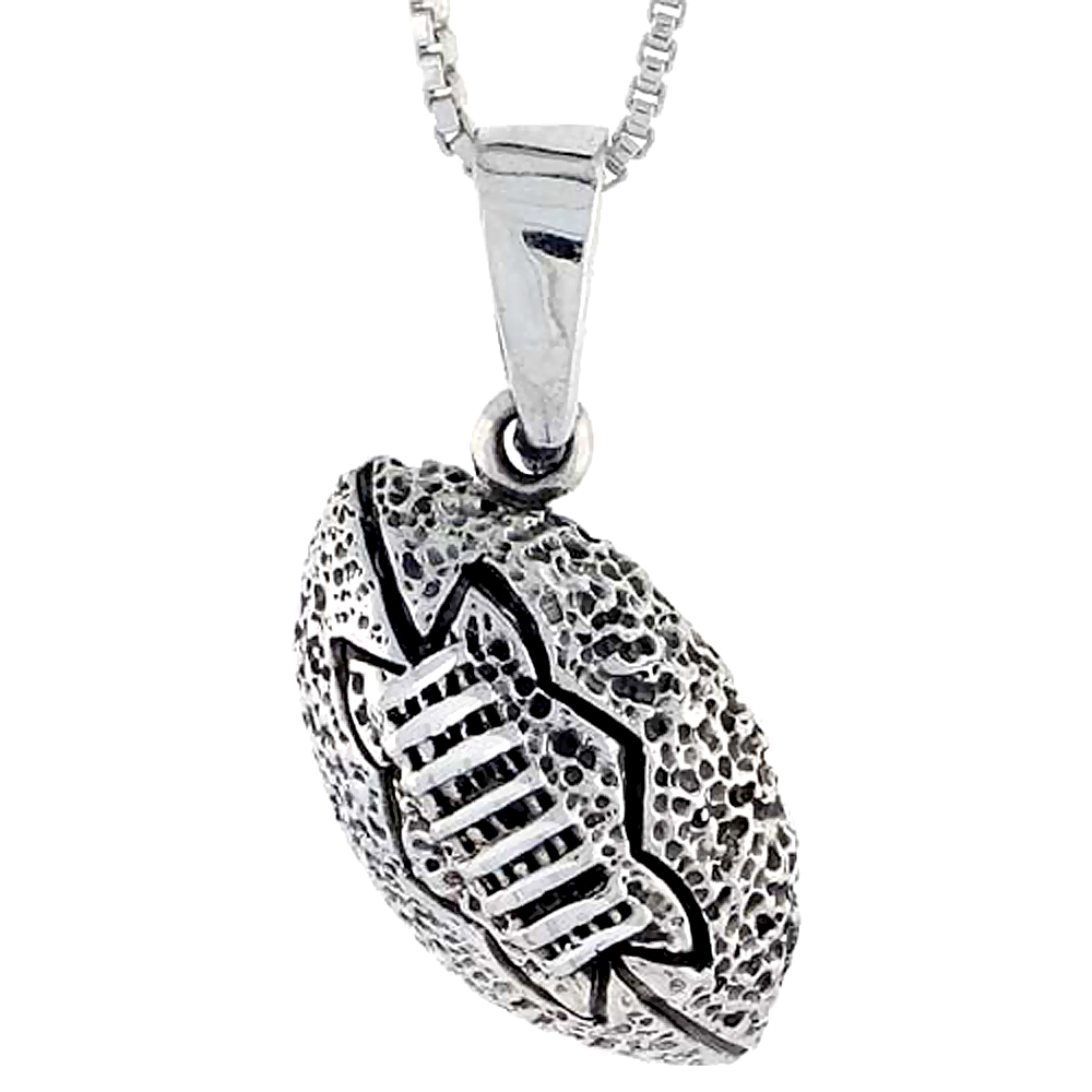 Sterling Silver Football Pendant, 1 inch