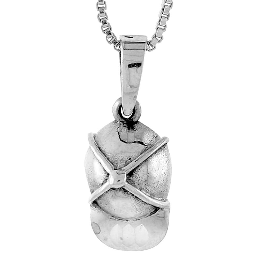 Sterling Silver Baseball Cap Pendant, 1 inch