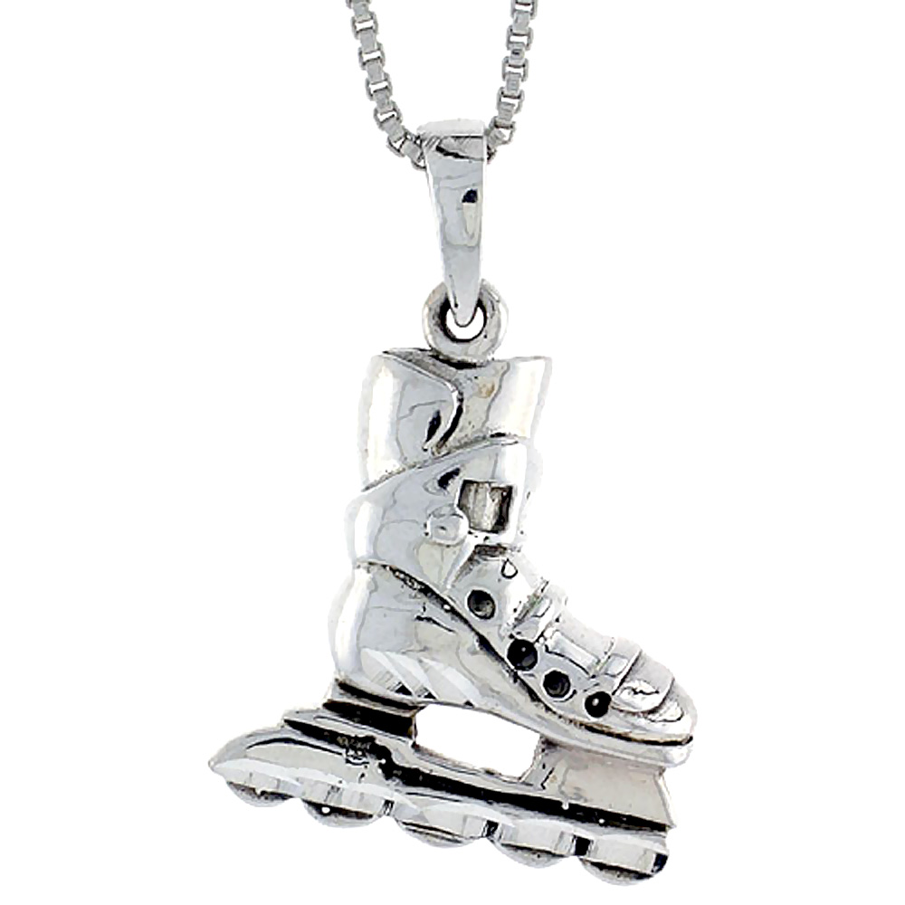 Sterling Silver Roller Blades Pendant, 1 1/16 inch