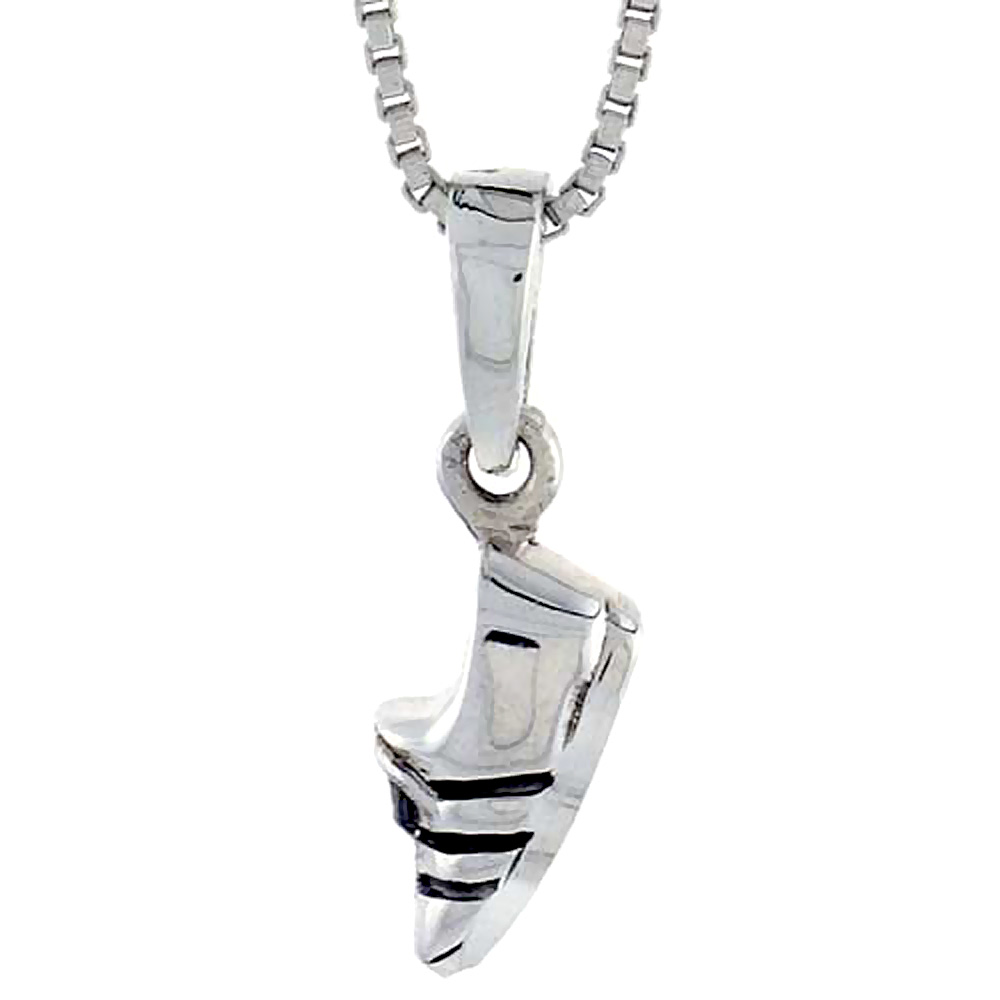 Sterling Silver Sneakers Pendant, 3/4 inch