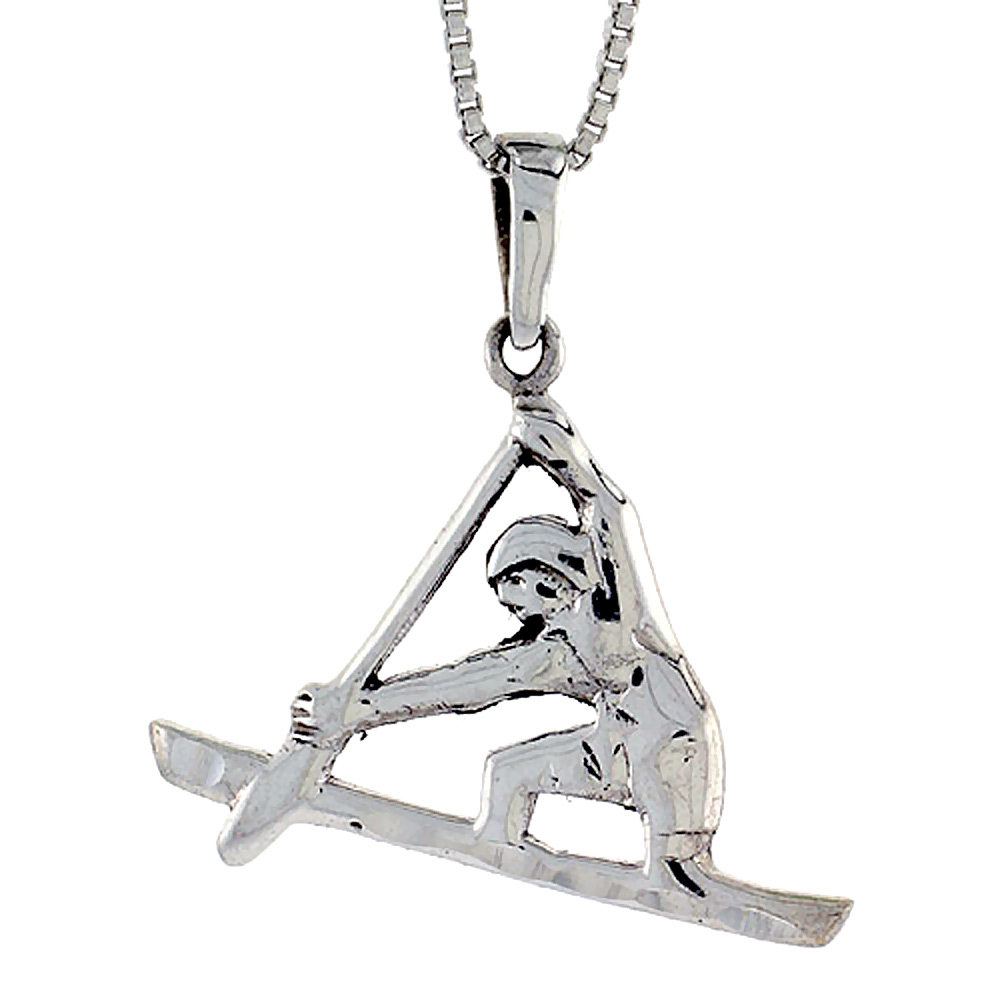 Sterling Silver Boatman Pendant, 1 1/16 inch