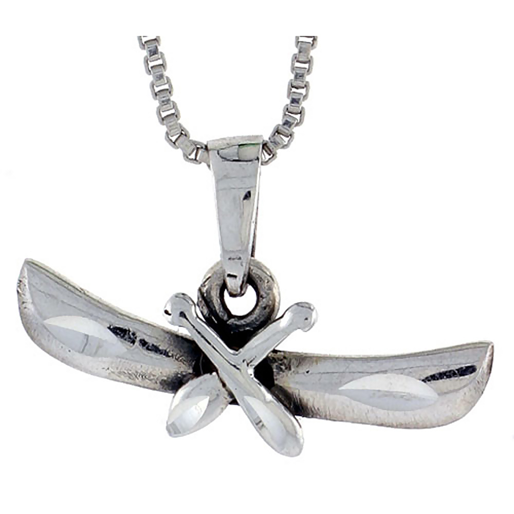 Sterling Silver Canoe / Kayak Pendant, 5/8 inch