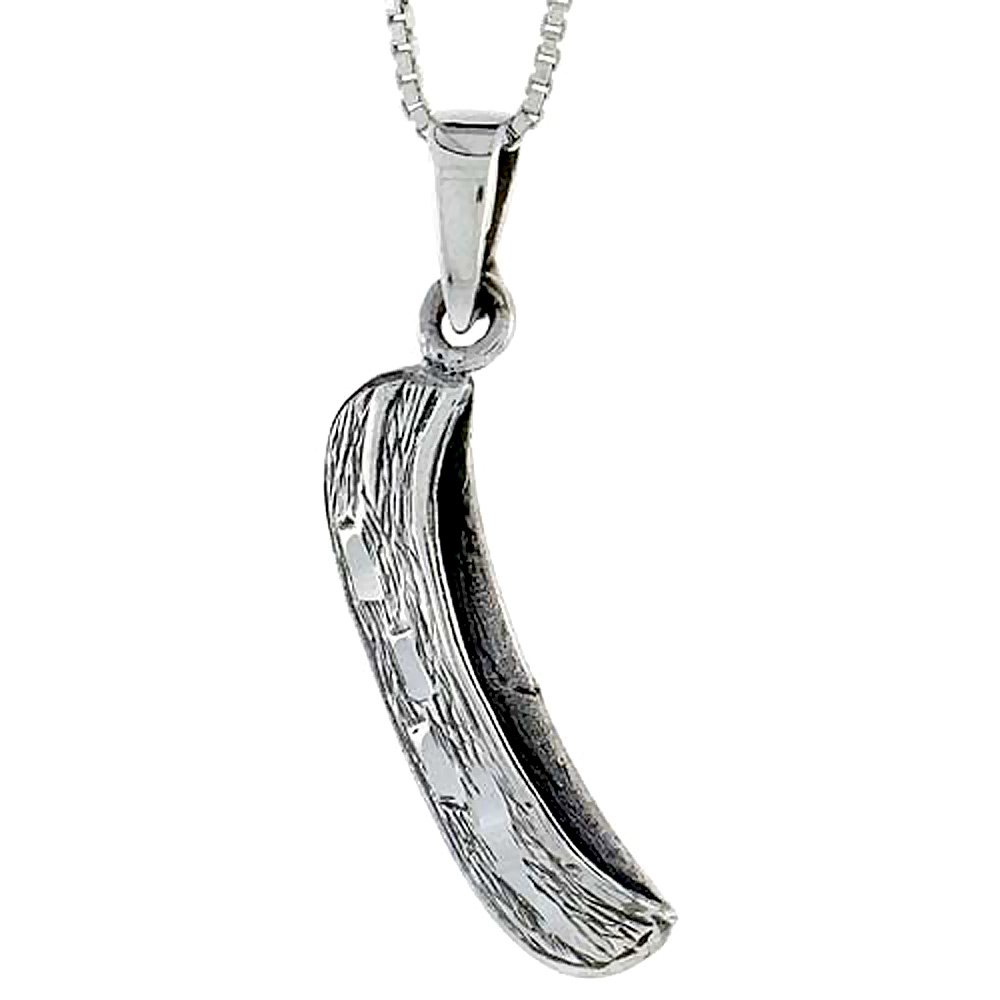 Sterling Silver Canoe / Kayak Pendant, 1 1/8 inch