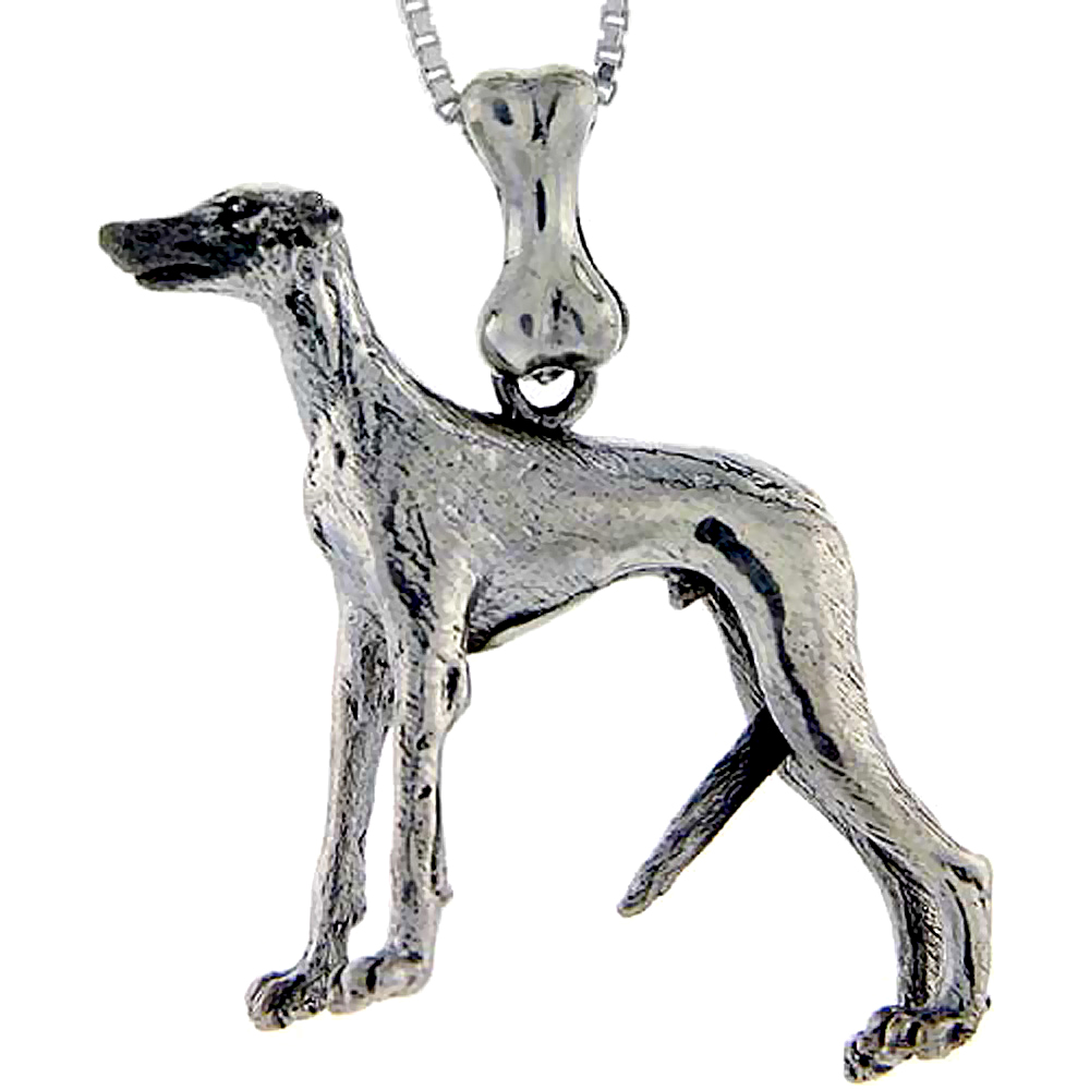 Sterling Silver Greyhound Dog Pendant �