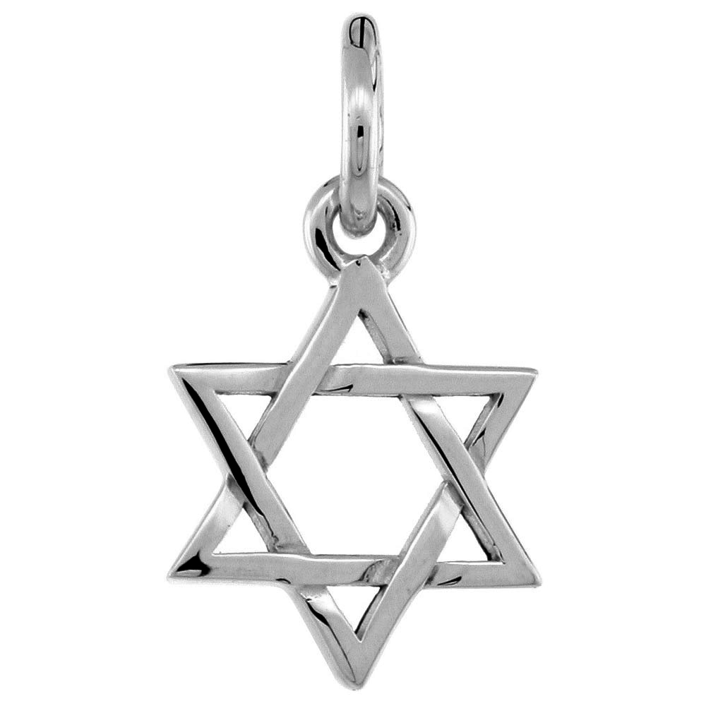 Tiny 3/8 inch Sterling Silver Plain Jewish Star of David Necklace Women Cut Out Design Flawless Finish 16-24 inch