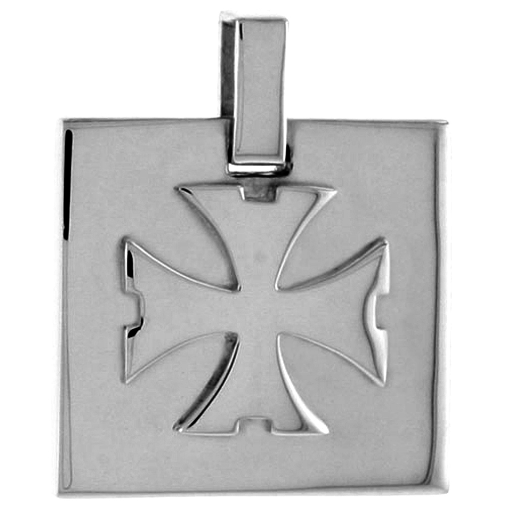 Sterling Silver Saint John's / Maltese Cross / Regeneration Cross, 3/4 inch wide