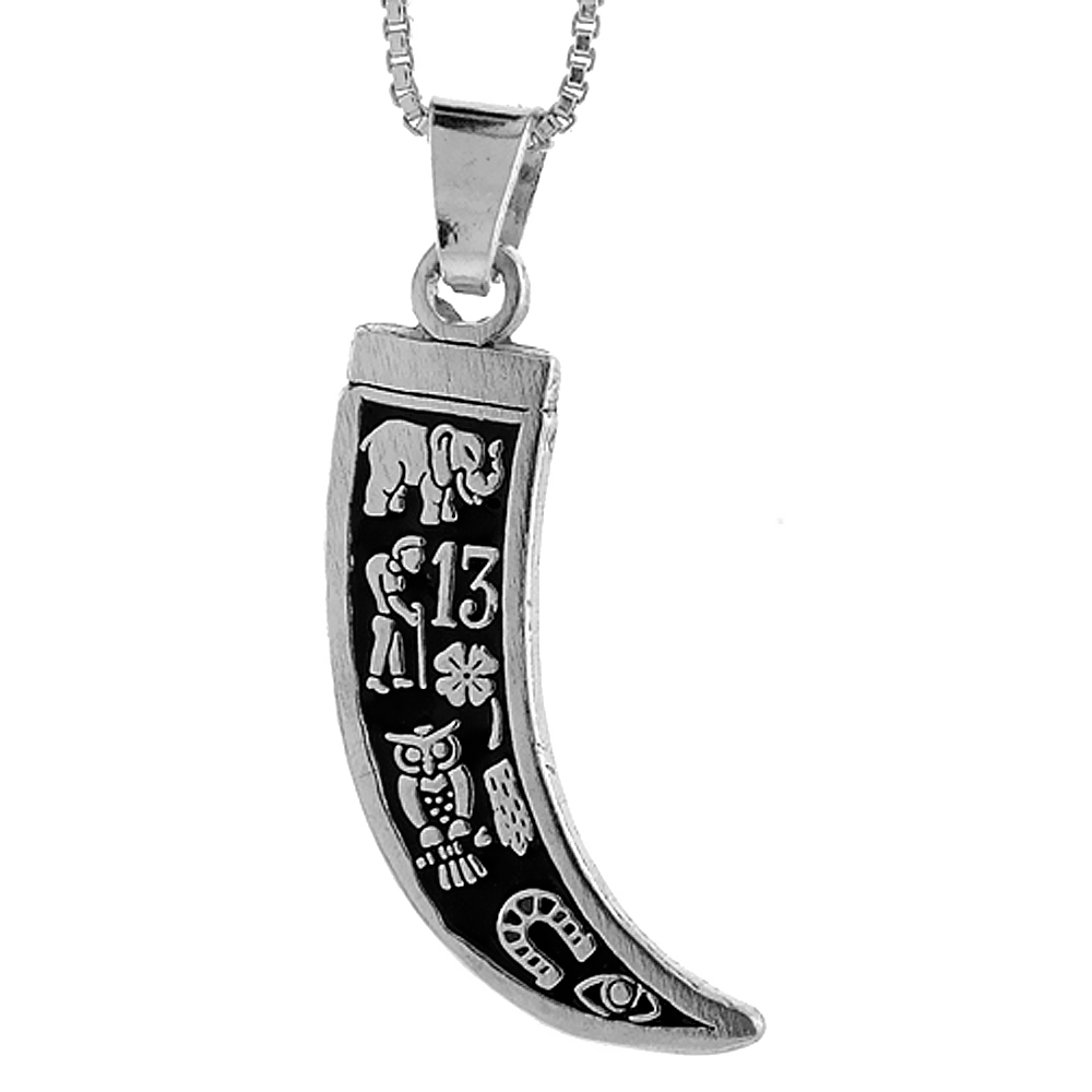 Sterling Silver Good Luck Charm Pendant Handmade 1 1/16 inch long