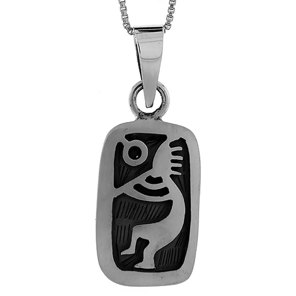 Sterling Silver Kokopelli Pendant Handmade 1 1/16 inch tall