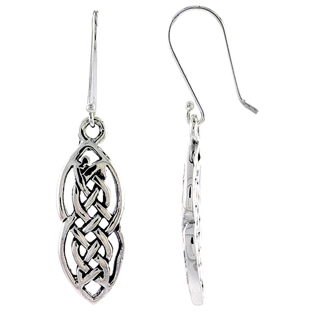 Sterling Silver Celtic Knot Earrings,1 inch long