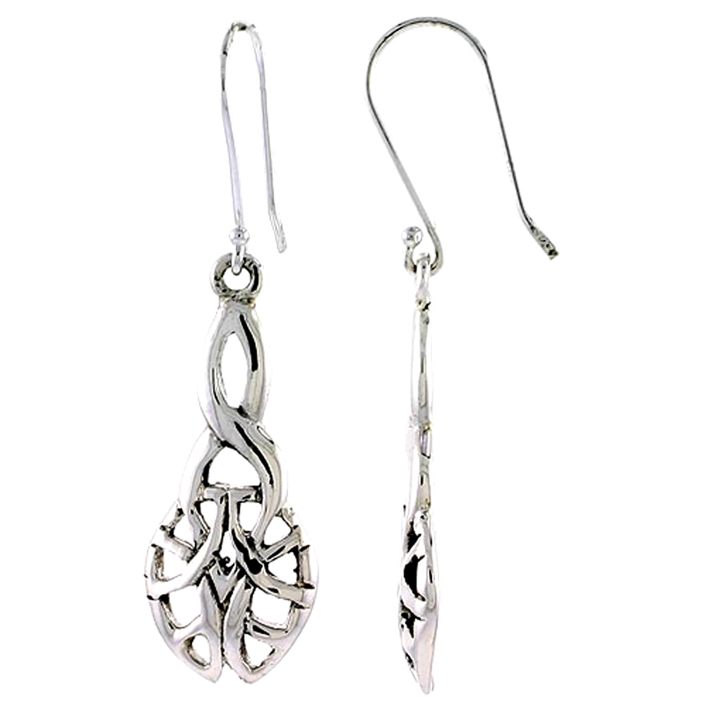 Sterling Silver Celtic Tree Knot Earrings,1 inch long