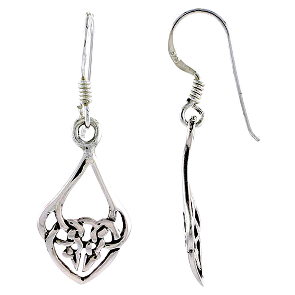 Sterling Silver Celtic Earrings, 3/4 inch long