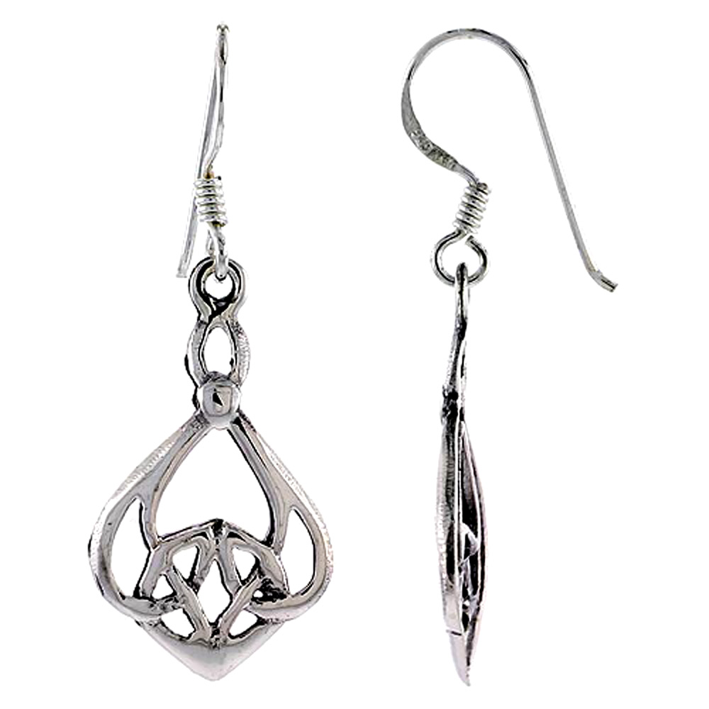 Sterling Silver Celtic Earrings,1 inch long