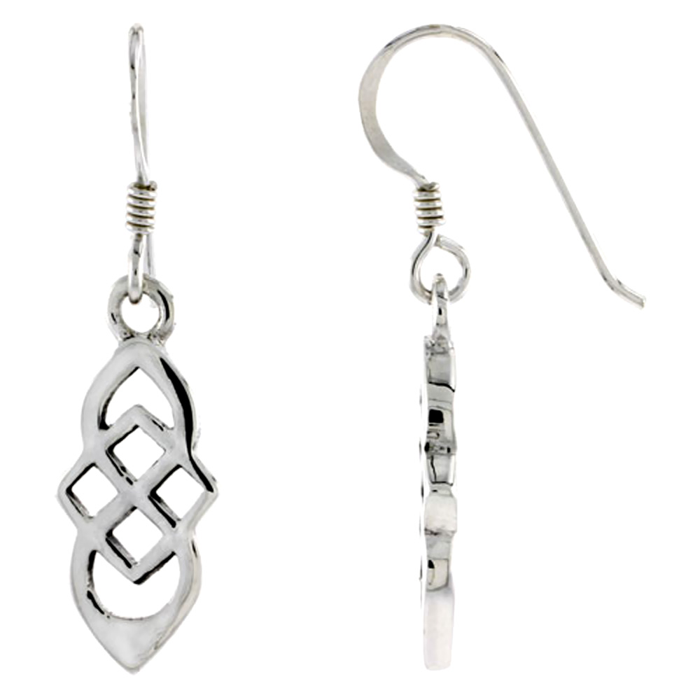 Sterling Silver Celtic Earrings, 3/4 inch long