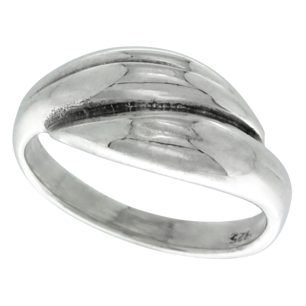 Sterling Silver Double Dome Ring 3/8 inch wide, sizes 5 - 12