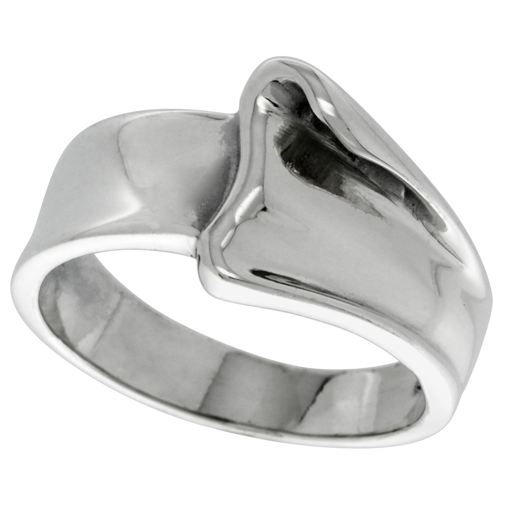 Sterling Silver Freeform Dome Ring 1/2 inch wide, sizes 5 - 13