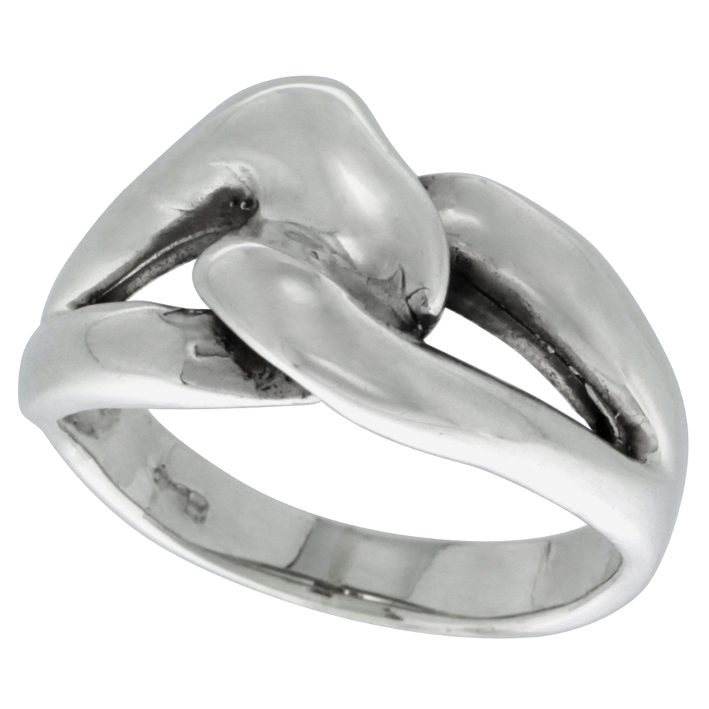 Sterling Silver Love Knot Ring 1/2 inch wide, sizes 5 - 14