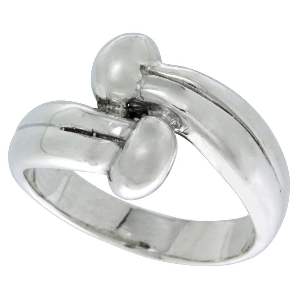 Sterling Silver Double Bead Ring 1/2 inch wide, sizes 5 - 13