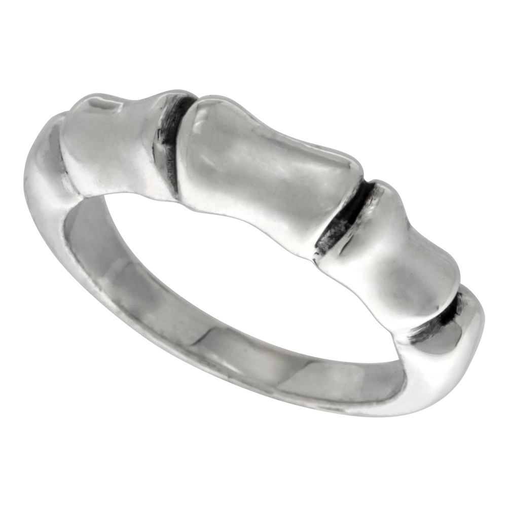 Sterling Silver Bamboo Ring 3/16 inch, sizes 6 - 14