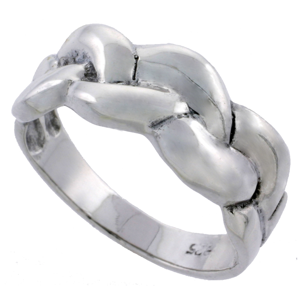 Sterling Silver Braid Ring 5/16 inch wide, sizes 5 - 14