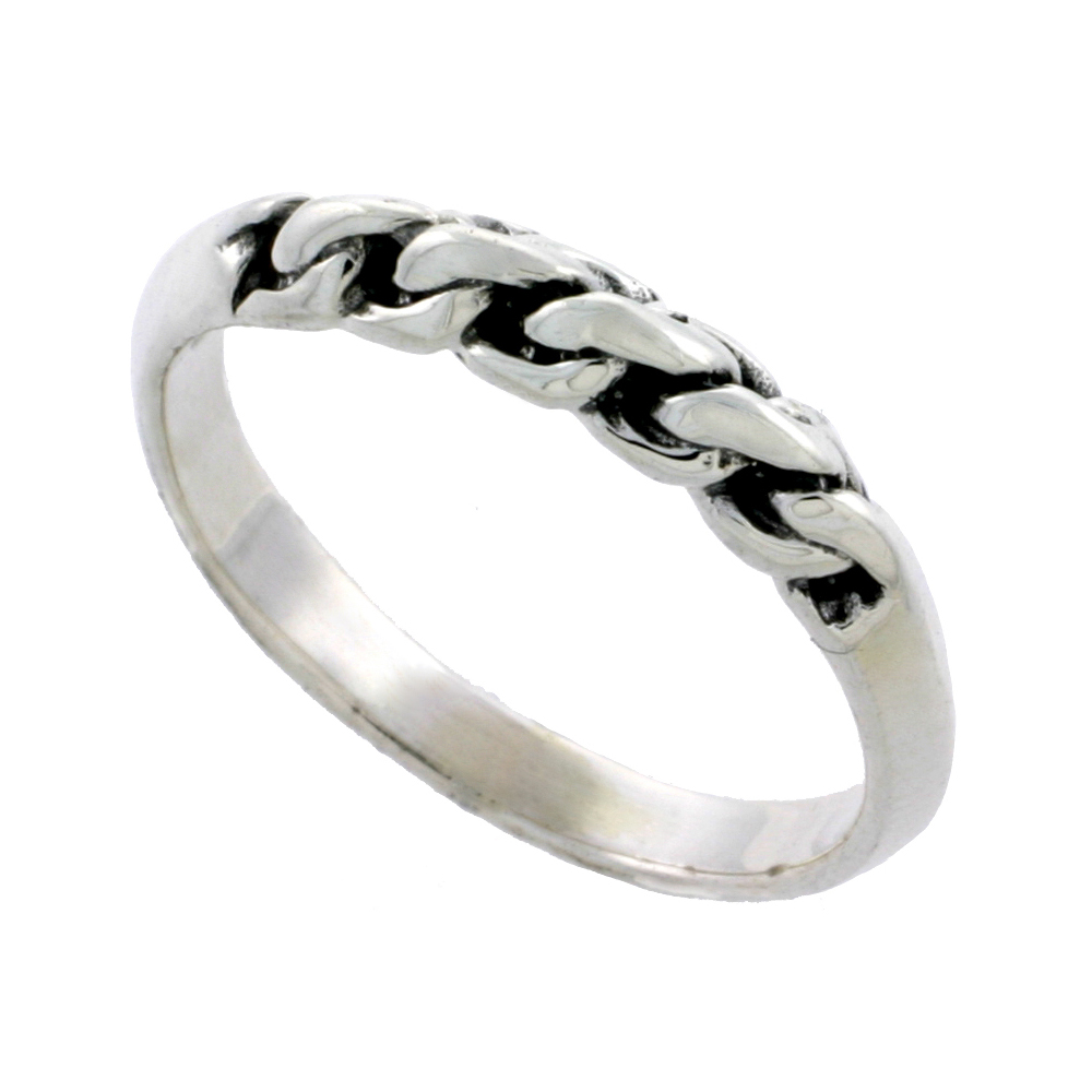 Sterling Silver Rope Wire Ring 3/16 inch, sizes 4 - 13