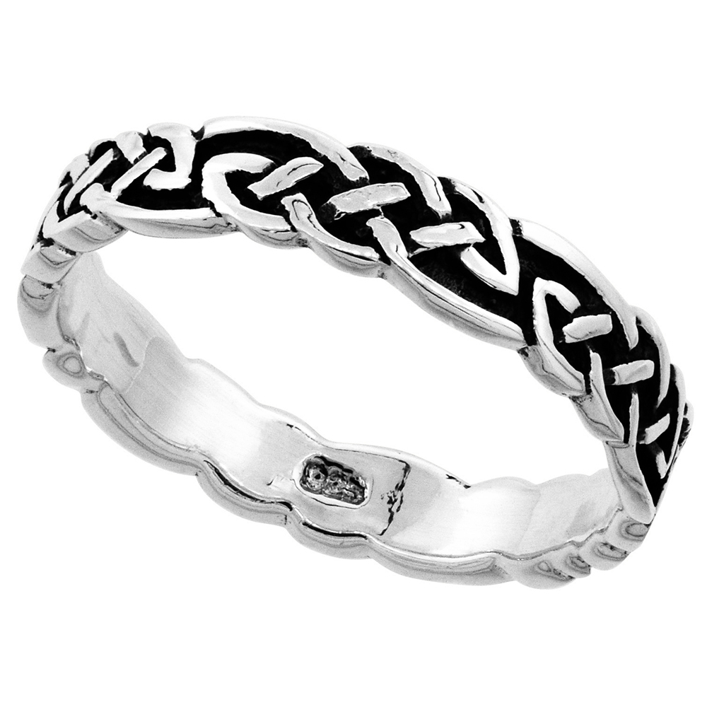 Sterling Silver Stackable Celtic Ring 1/8 inch wide, sizes 6 - 10