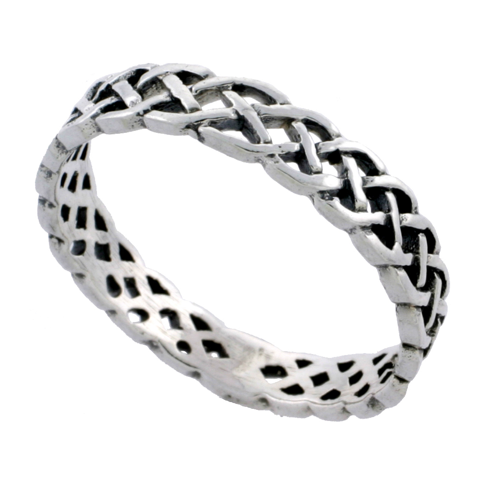 Sterling Silver Stackable Celtic Ring 1/8 inch wide, sizes 6 - 10