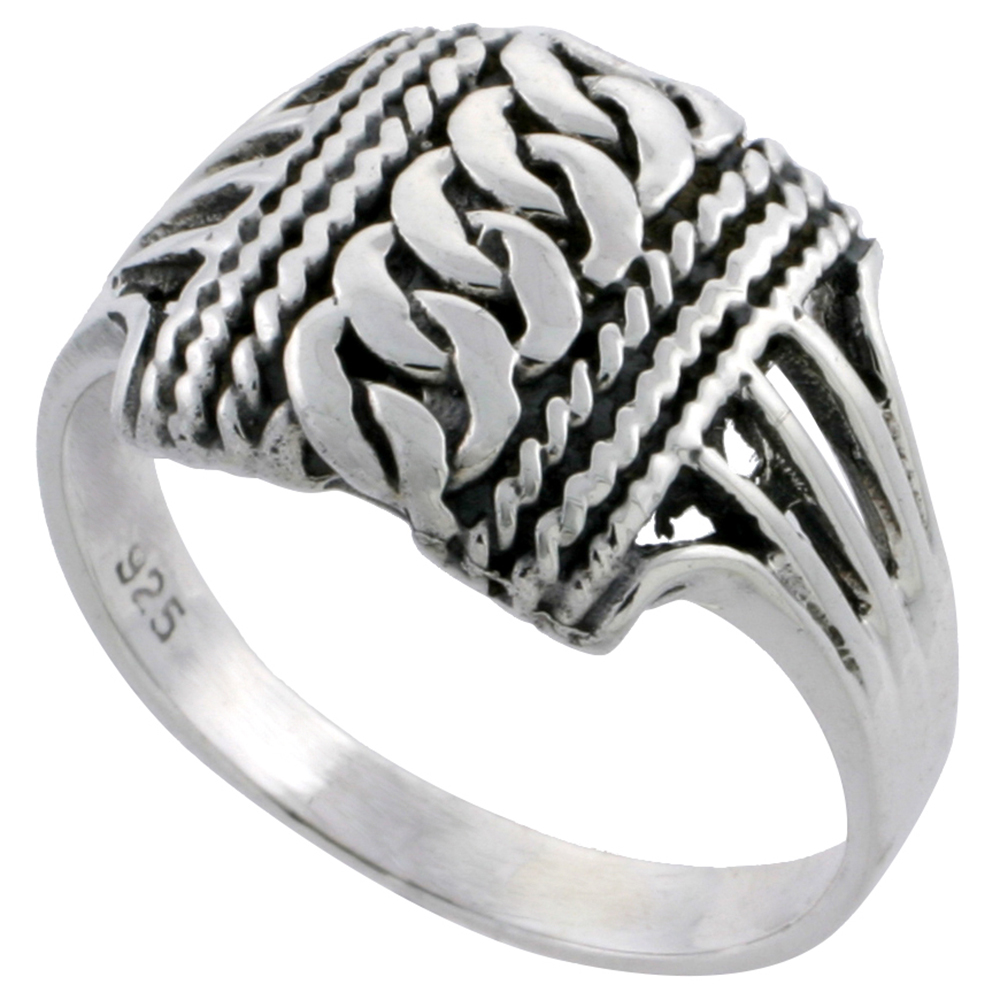 Sterling Silver Link Chain Ring 1/4 inch, sizes 6 - 10