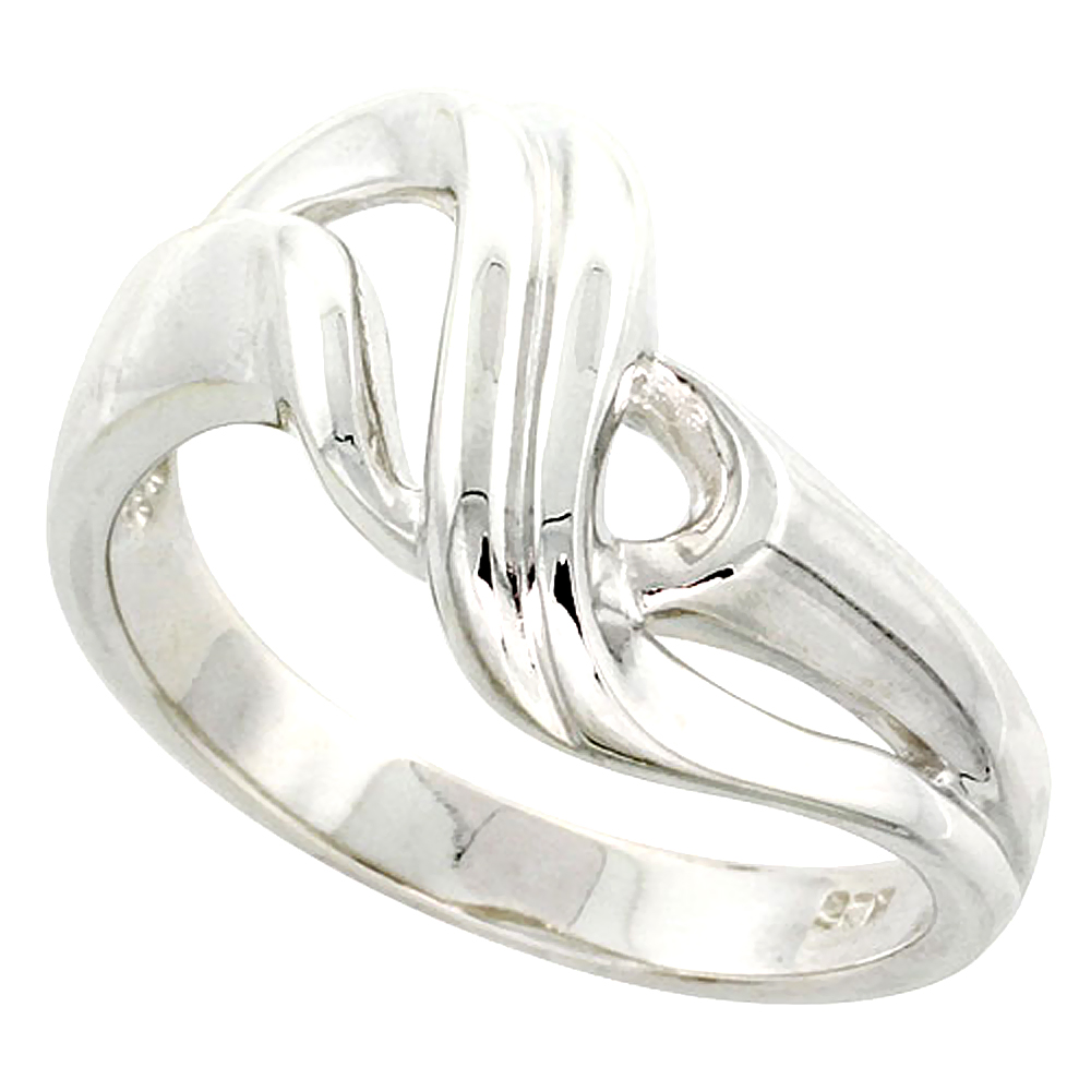 Sterling Silver Ribbon Ring Flawless finish 1/2 inch wide, sizes 6 to 10