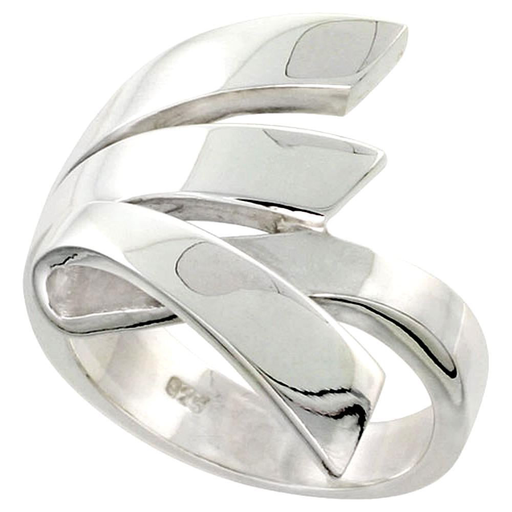 Sterling Silver Fork Ring Flawless finish 3/4 inch wide, sizes 6 to 10